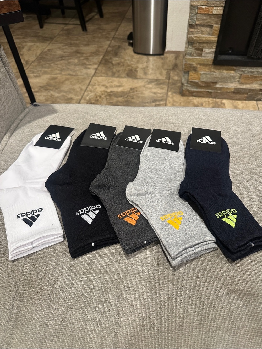Men's 5-Pack Crew Socks - White, Black, Gray, Navy